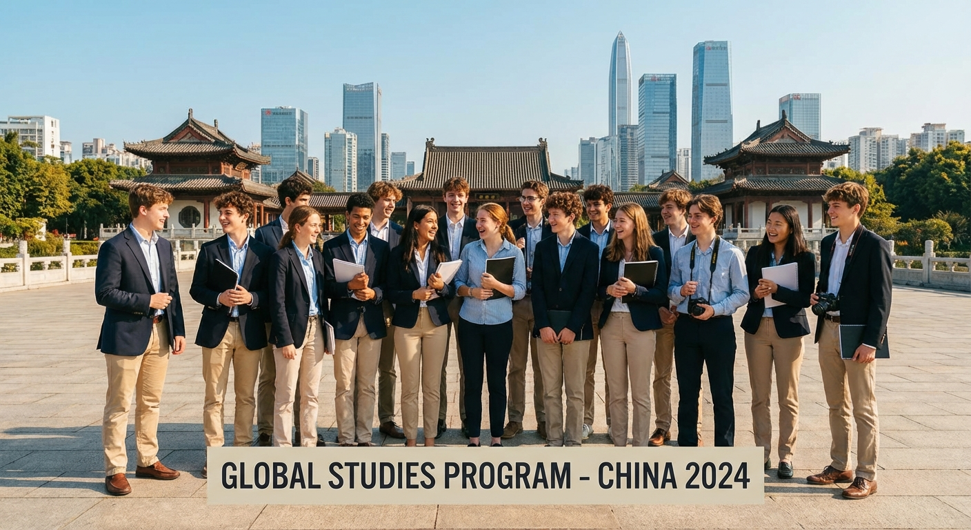 Students on educational trip in China
