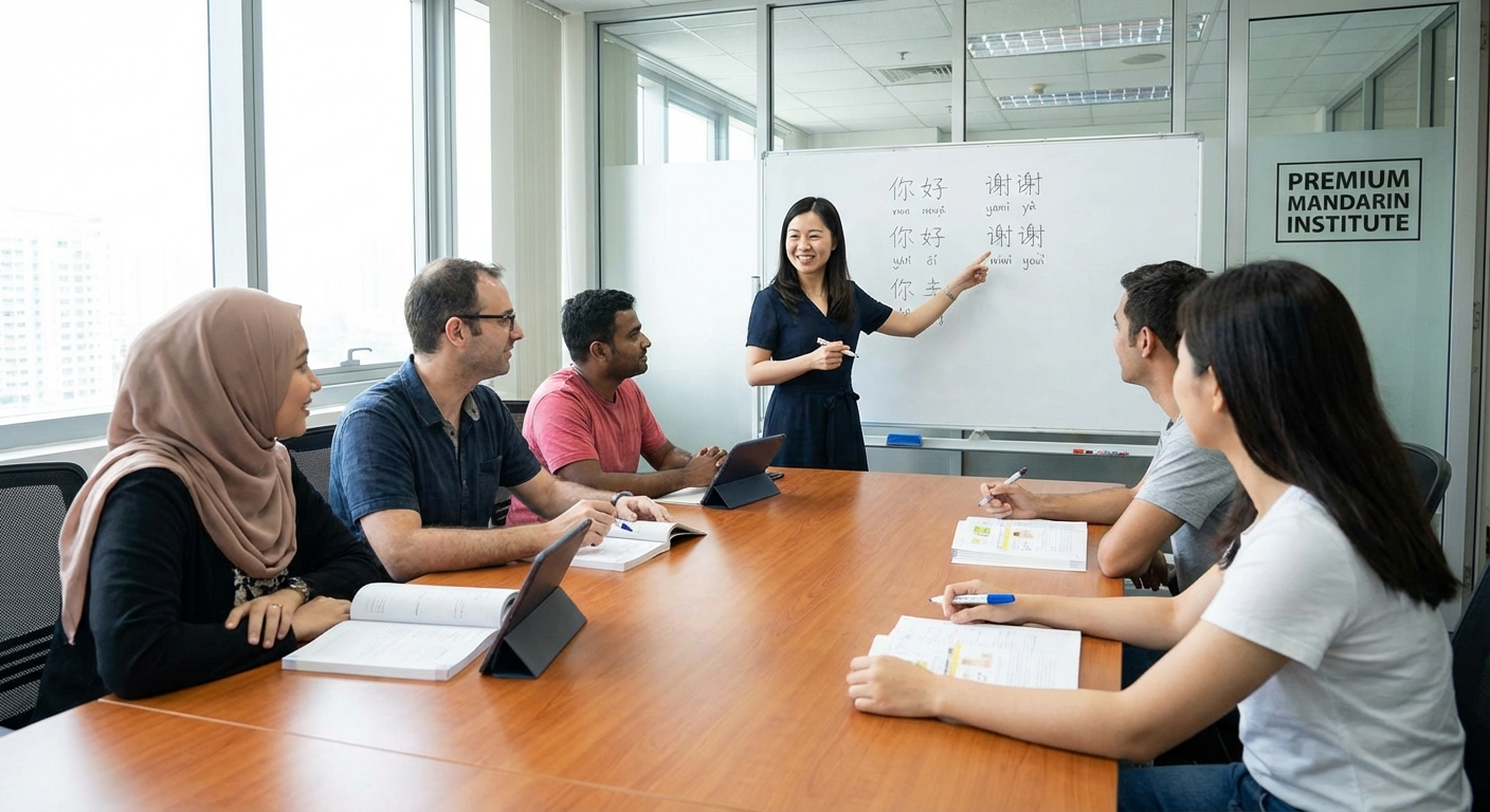 Students learning Mandarin Chinese